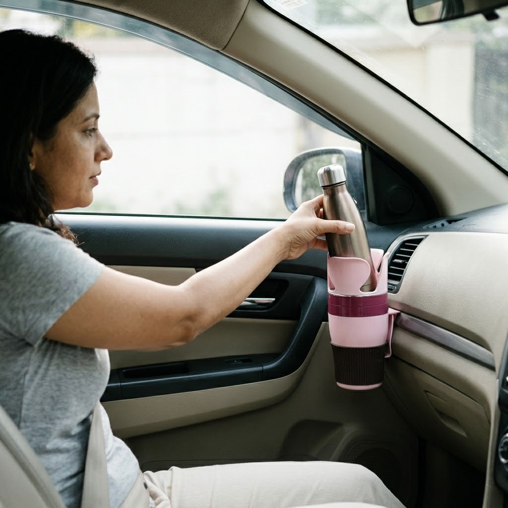 Autovilia rotating car door cup holder