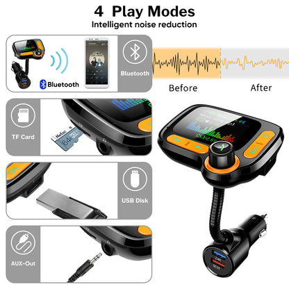 Autovilia Bluetooth car FM transmitter with color screen in a cigarette lighter outlet