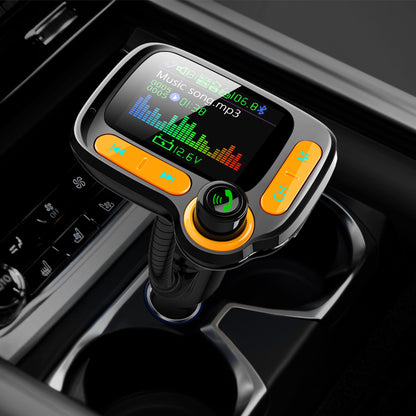 Autovilia Bluetooth car FM transmitter with color screen in a cigarette lighter outlet