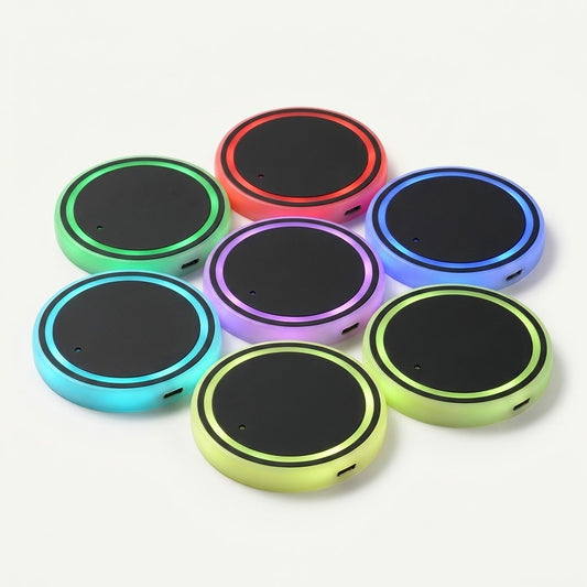 Autovilia LED light-up car cup holder coaster glowing