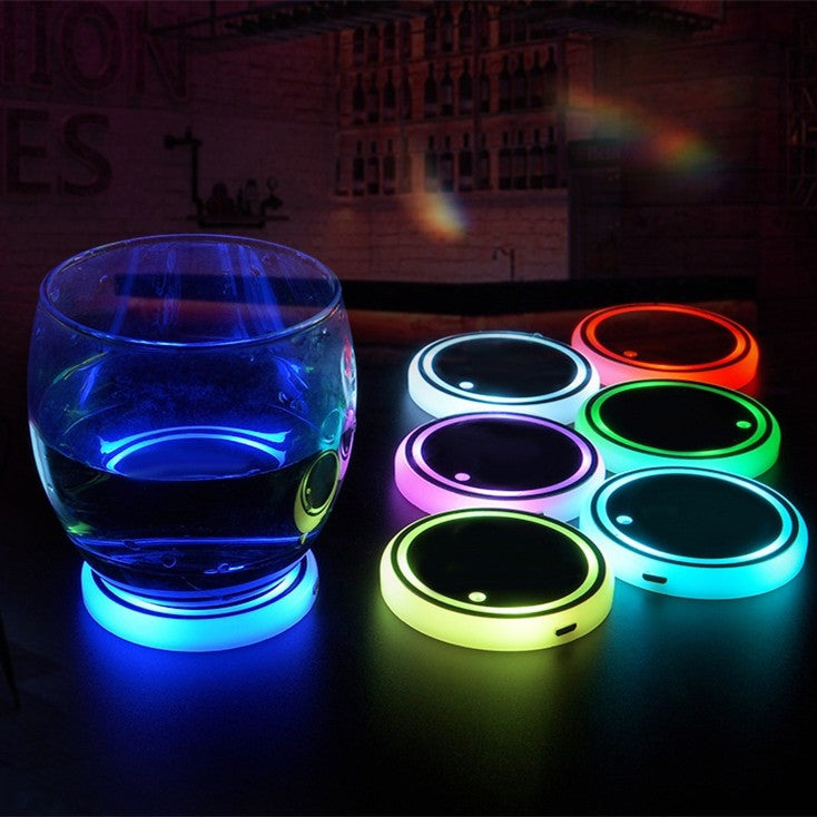 Autovilia LED light-up car cup holder coaster glowing