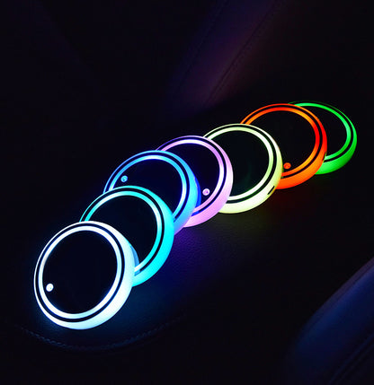 Autovilia LED light-up car cup holder coaster glowing