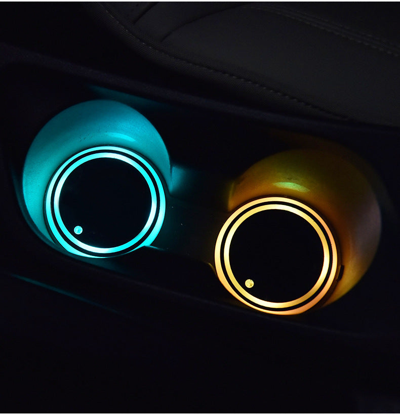 Autovilia LED light-up car cup holder coaster glowing