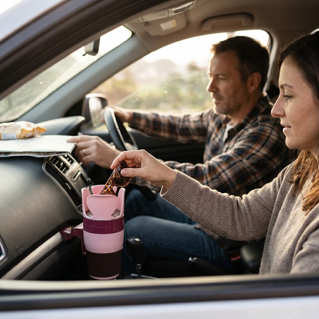 Autovilia rotating car door cup holder